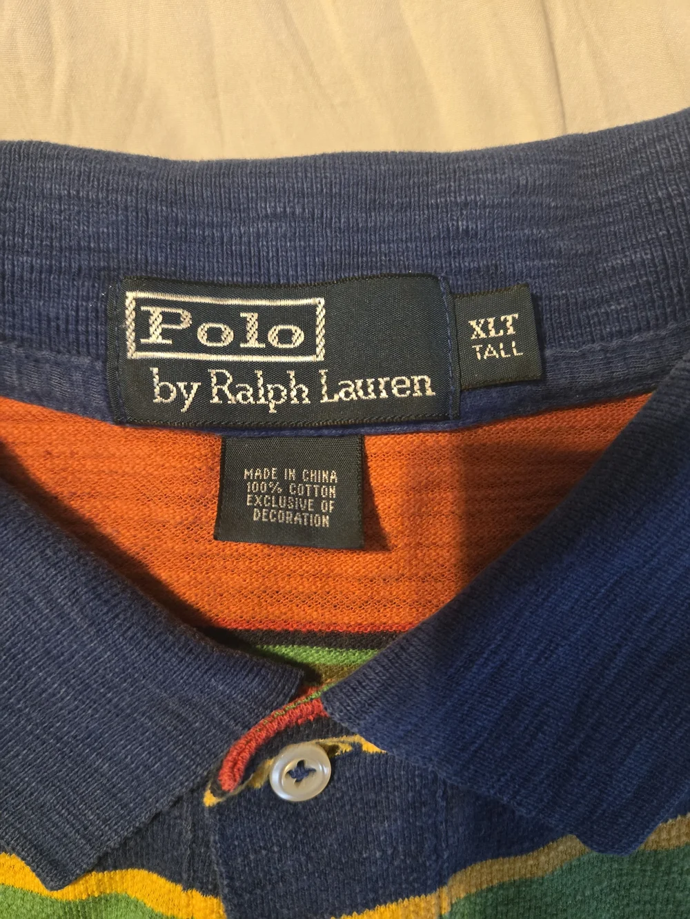 Vintage 90s Polo Ralph Lauren Serape Stripe Polo Shirt Mens XLT TALL